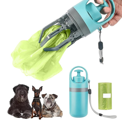 Dog Pooper Scooper with Bag Dispenser – 8-Claw Portable Pet Waste Picker
