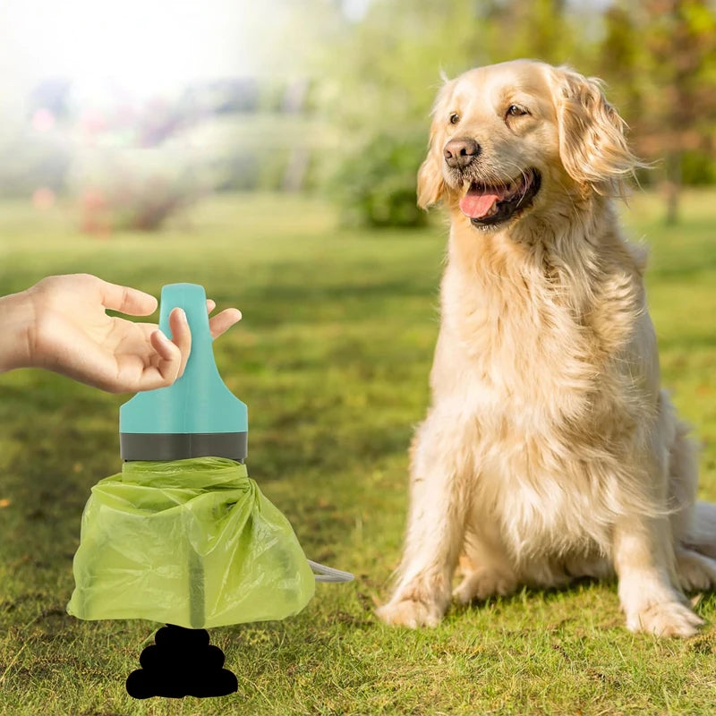 Dog Pooper Scooper with Bag Dispenser – 8-Claw Portable Pet Waste Picker