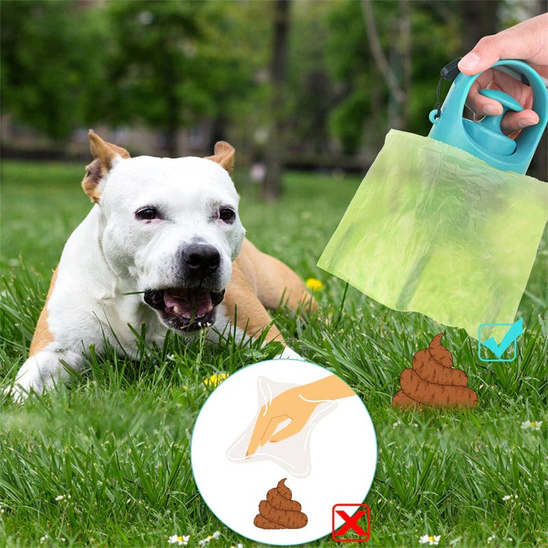 Dog Pooper Scooper with Bag Dispenser – 8-Claw Portable Pet Waste Picker